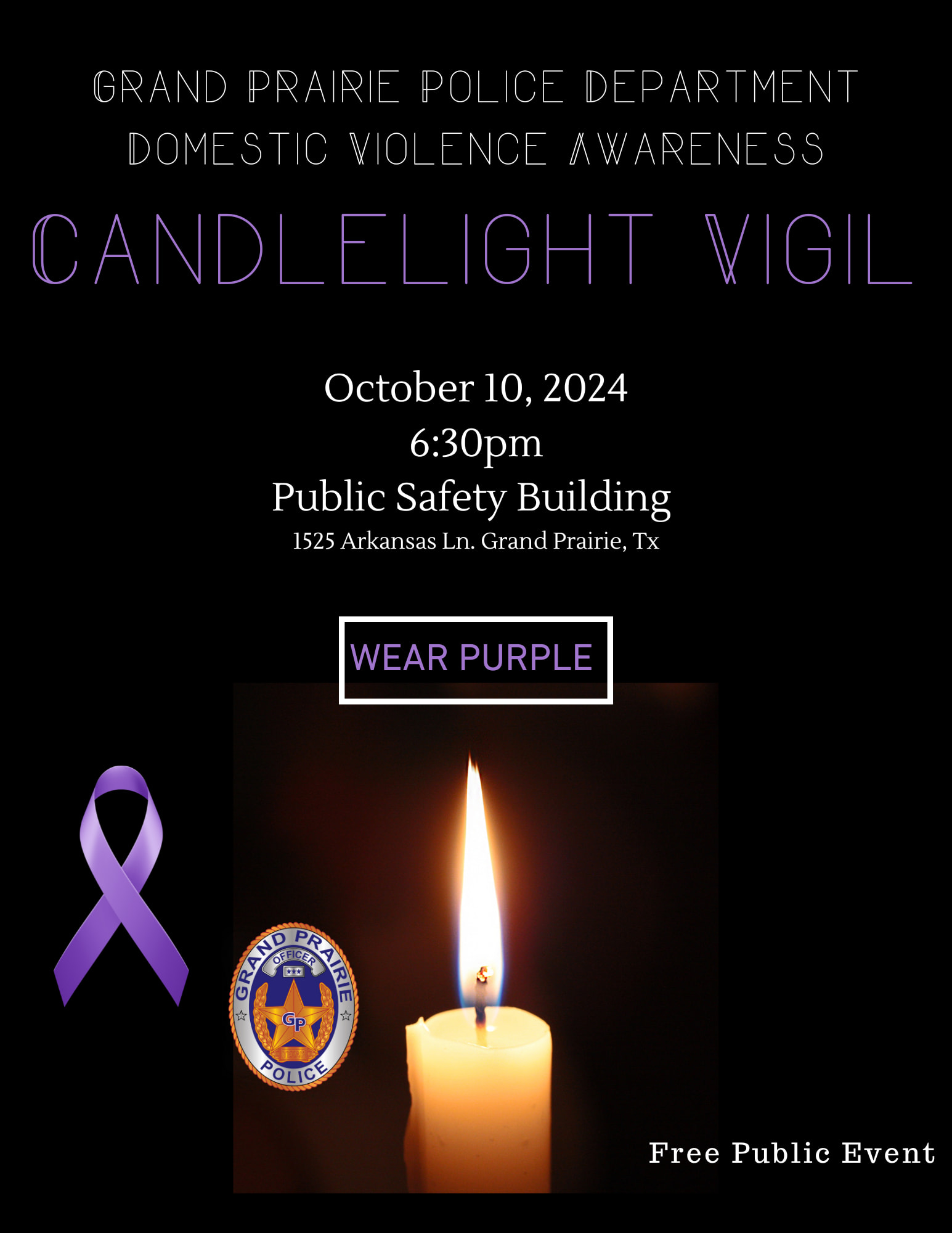 flyer for candlelight vigil